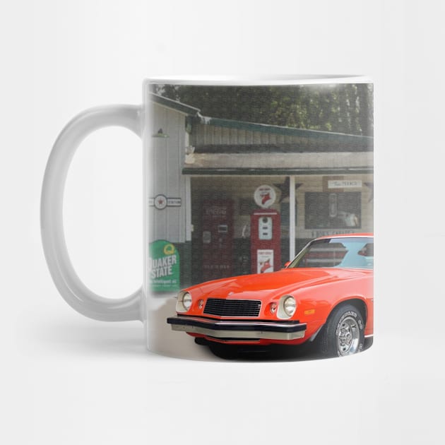 1976 Camaro in our filling station series on front and back by Permages LLC